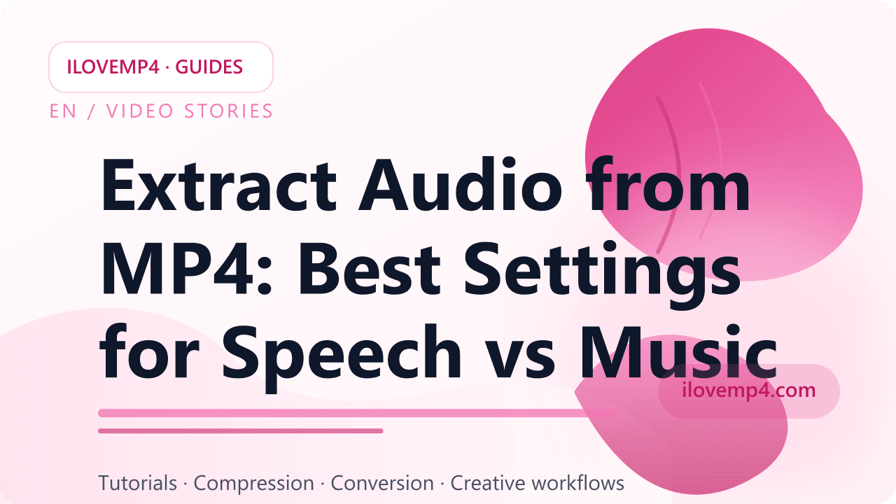 Extract Audio from MP4: Best Settings for Speech vs Music (2026)